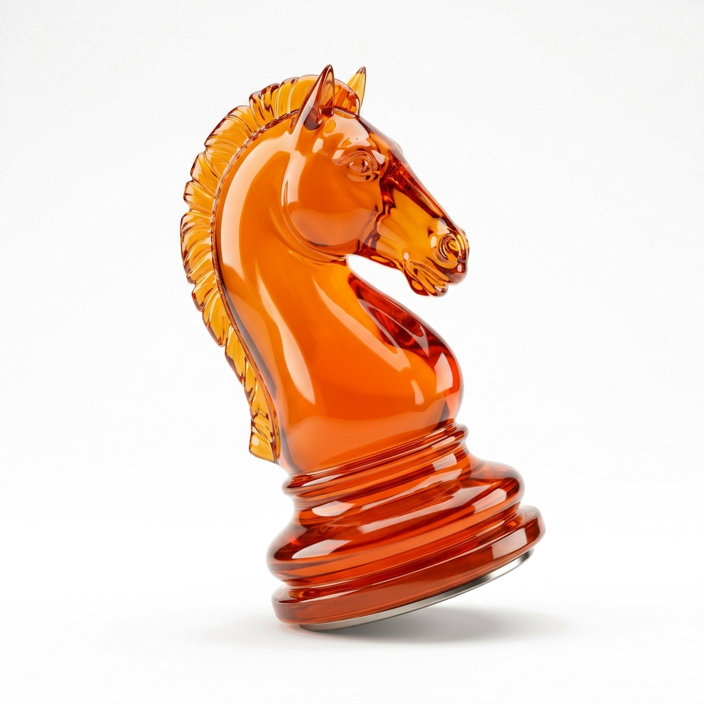 Peça Cavalo de Xadrez Âmbar